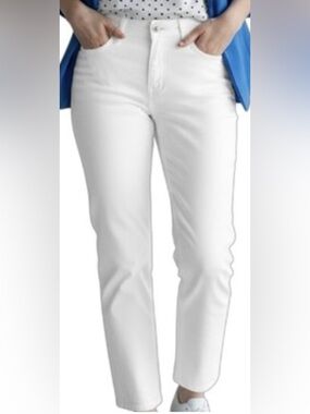 Ann Taylor White High-Rise Tapered ankle jeans classic casual capsule minimal